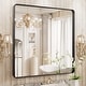 preview thumbnail 68 of 141, Apmir Metal Frame Tempered Glass Bathroom Vanity Mirror for Wall, Cloakroom, Bedroom 36" x 36" - Black