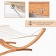 preview thumbnail 4 of 7, Outsunny 1-Person Hammock with Stand Set for Outside & Inside, 154" x 47" Wooden Frame, Cotton Fabric Bed, Safety Cords