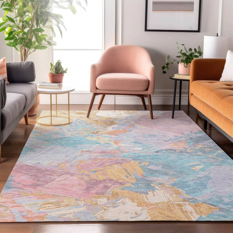 Premium Washable Super Soft Modern Brushstrokes Mayfield Rug