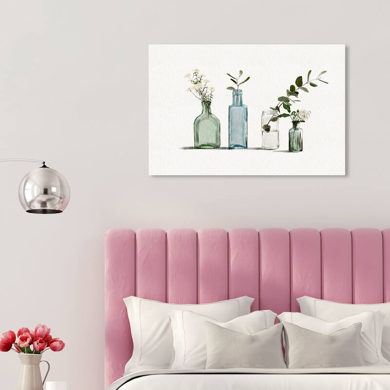 Wynwood Studio Canvas Floral and Botanical Plant Vase Variety White and Modern & Contemporary Wall Art Canvas Print - 20 x 30
