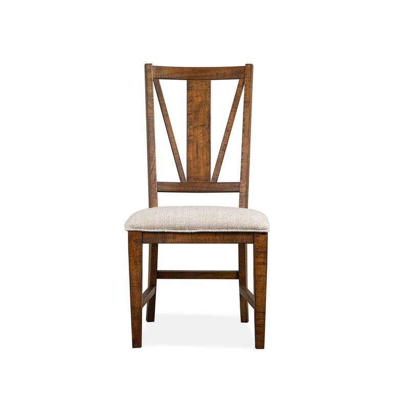 Magnussen Home Bay Creek Toasted Nutmeg Upholstered Side Chair Two Pack - 19.75''W x 23.25''D x 40''H