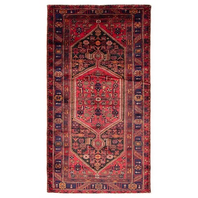 ECARPETGALLERY Hand-knotted Andelz Red Wool Rug - 4'11 x 9'6