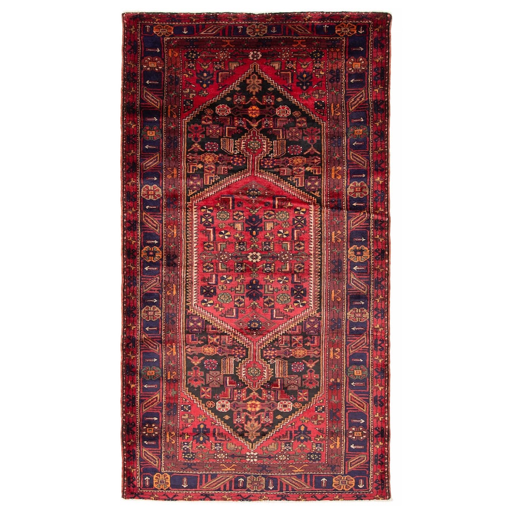 ECARPETGALLERY Hand-knotted Andelz Red Wool Rug - 4'11 x 9'6