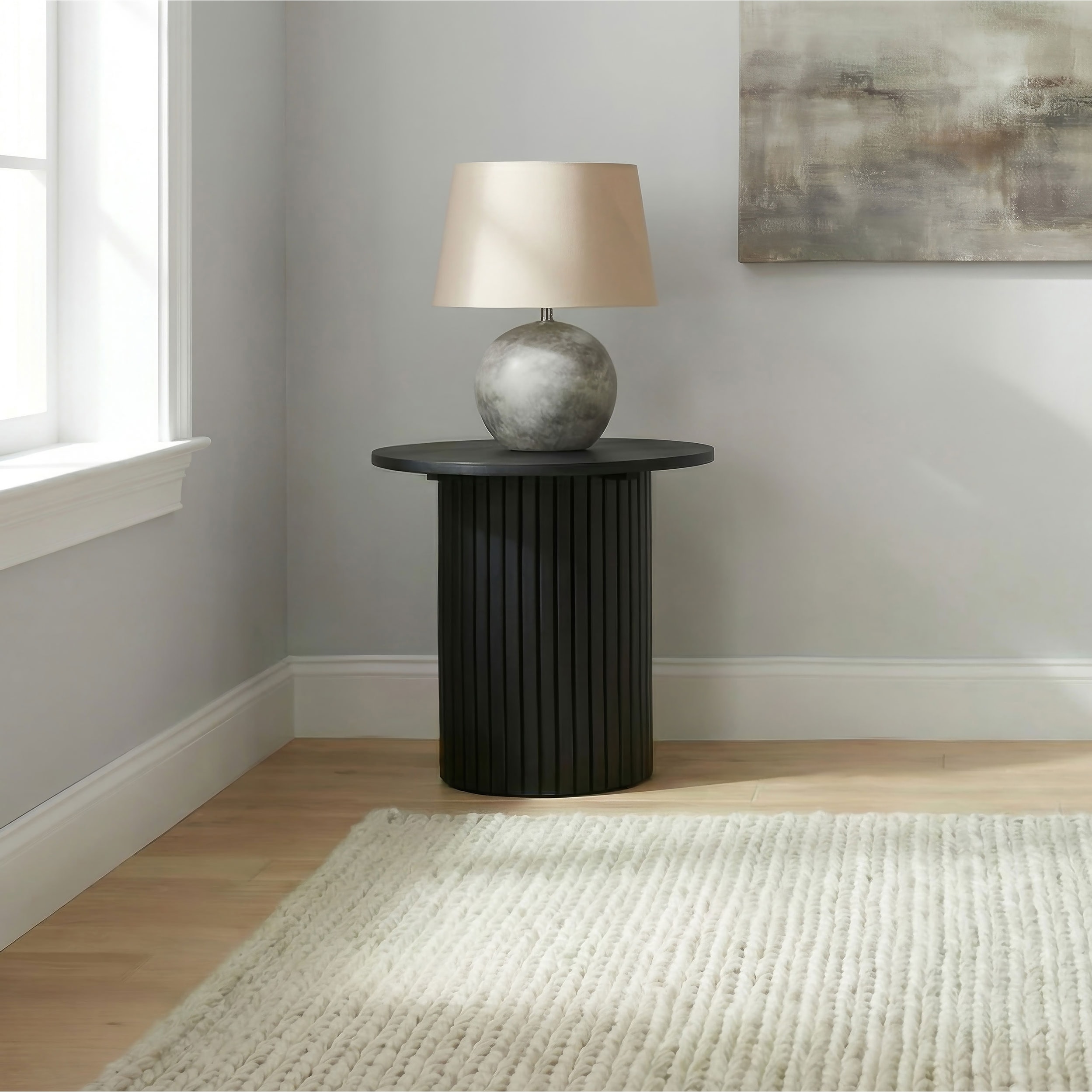Hamlyn Round Fluted Occasional Side End Table
