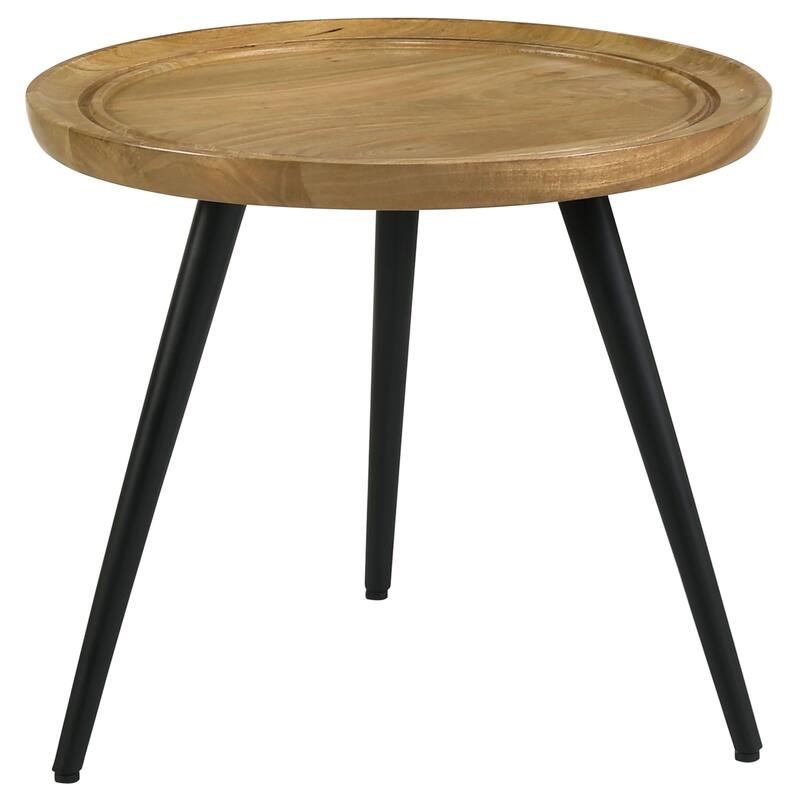 Zoe Round Mango Wood Side End Table Natural