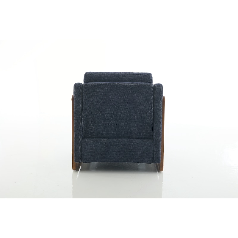 Modern Upholstered Armchair with Wooden Side Frame , Accent Leisure Chair with Cushioned Seat and Backrest