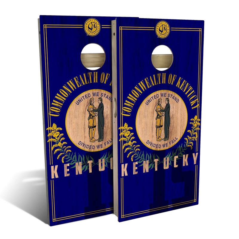Kentucky State Flag 2.0 Outdoor Cornhole Board Set - 2x4 Boards (24" x 48") - NO Accessories