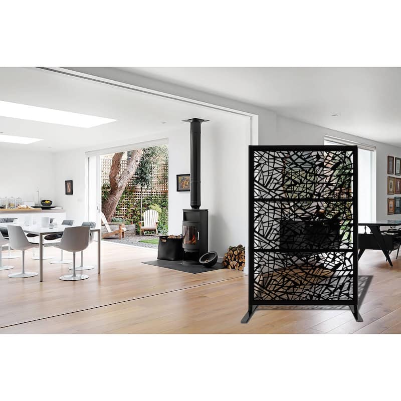 Free Standing Laser Cut Metal Privacy Stand,48"x72"/Combo