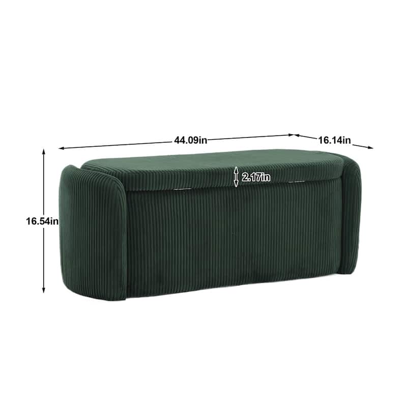 Storage Ottoman,Bedroom End Bench,Upholstered Fabric Storage Ottoman