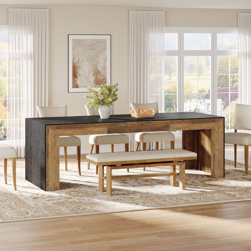 Dining Table for 6-8 People, 78.7-Inch Rectangular Kitchen Table