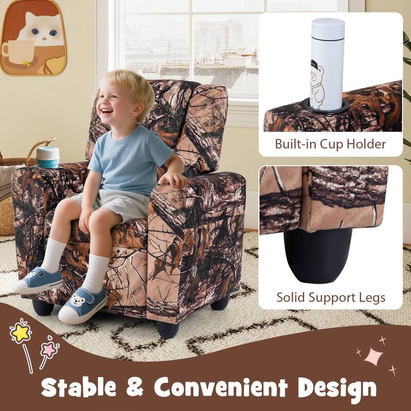 Costway Kids Recliner with Cup Holder with Adjustable Backrest &