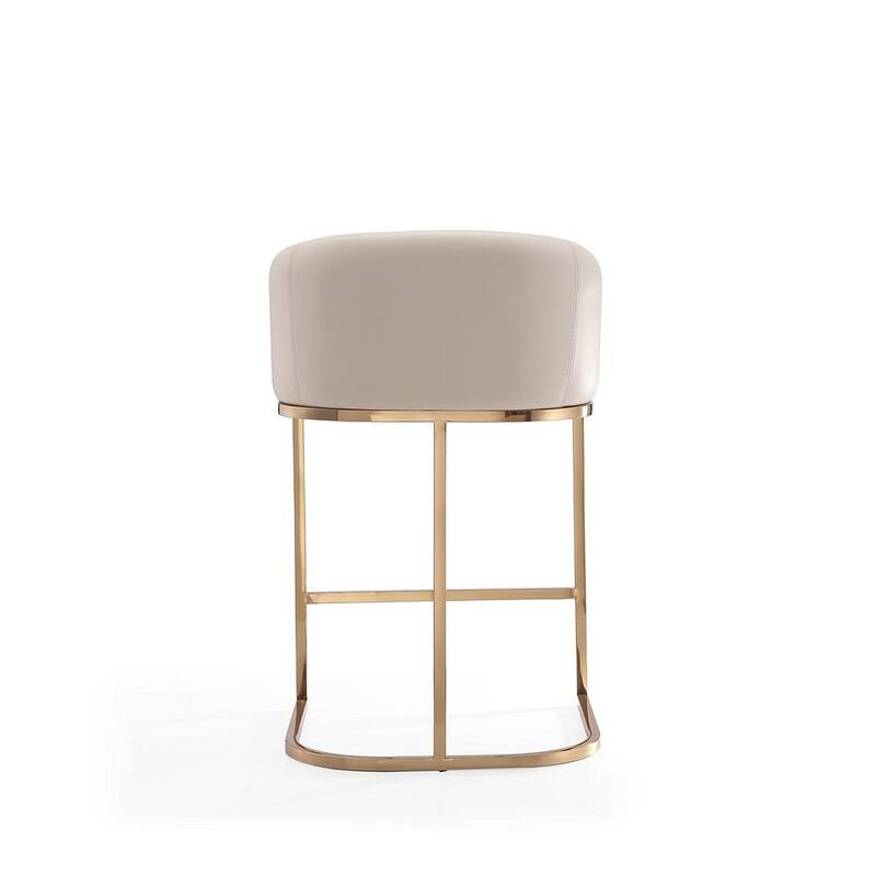 Manhattan Comfort Louvre 36 in. Titanium Gold Stainless Steel Counter Height Bar Stool (Set of 2)