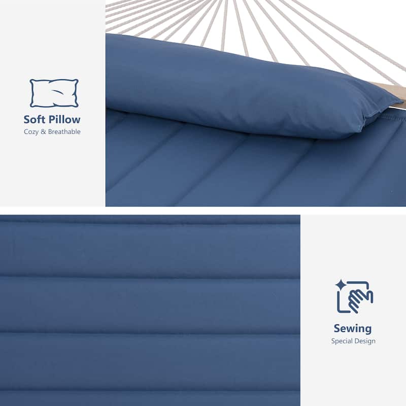Outdoor Portable 2 Person Hammock with Spreader Bar - 78.7*55.1