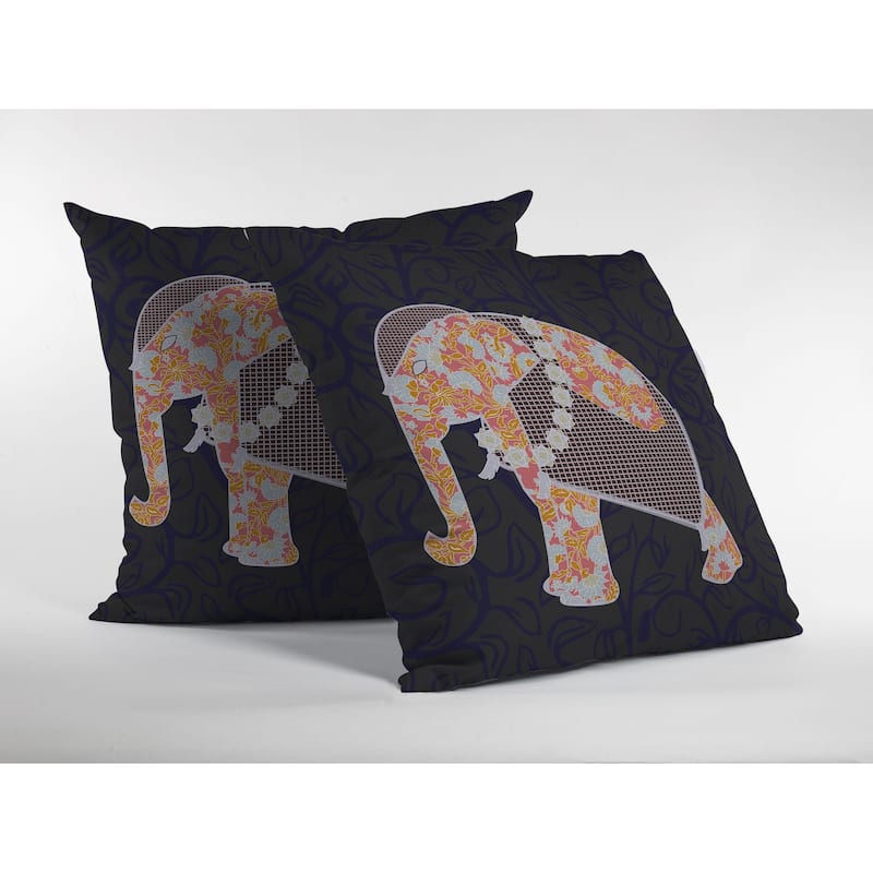Amrita Sen Flower Elephant Faux Suede Throw Pillow - Bed Bath & Beyond ...