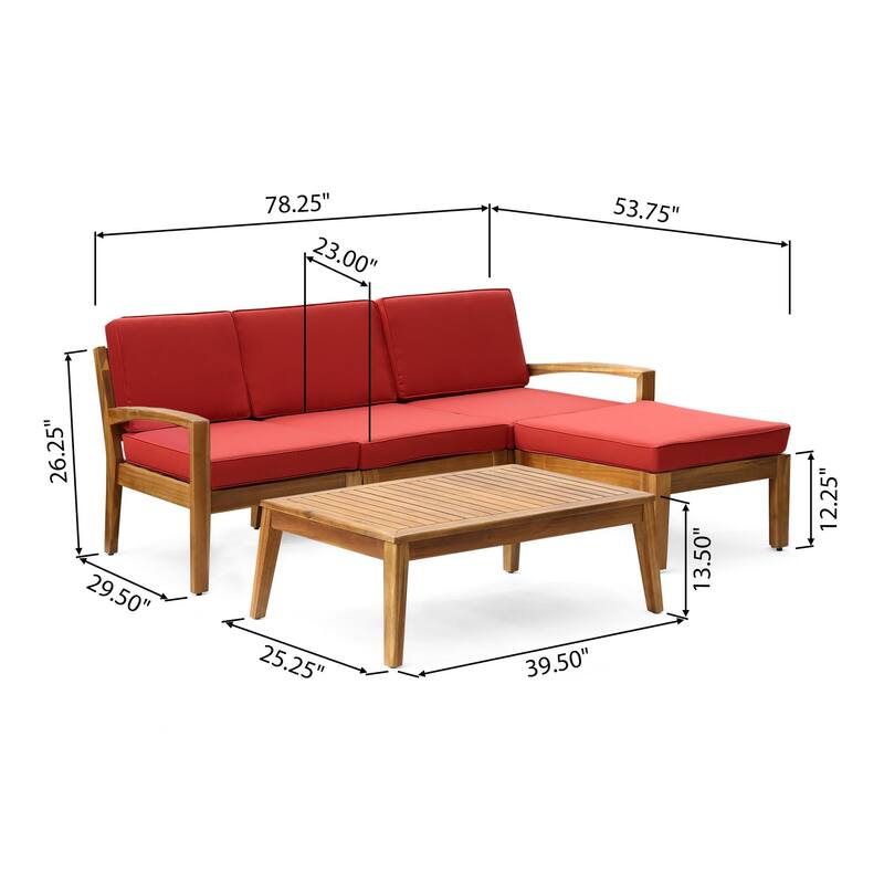 Outdoor L-Shaped Seating Combo Sofa Set 5 Pcs