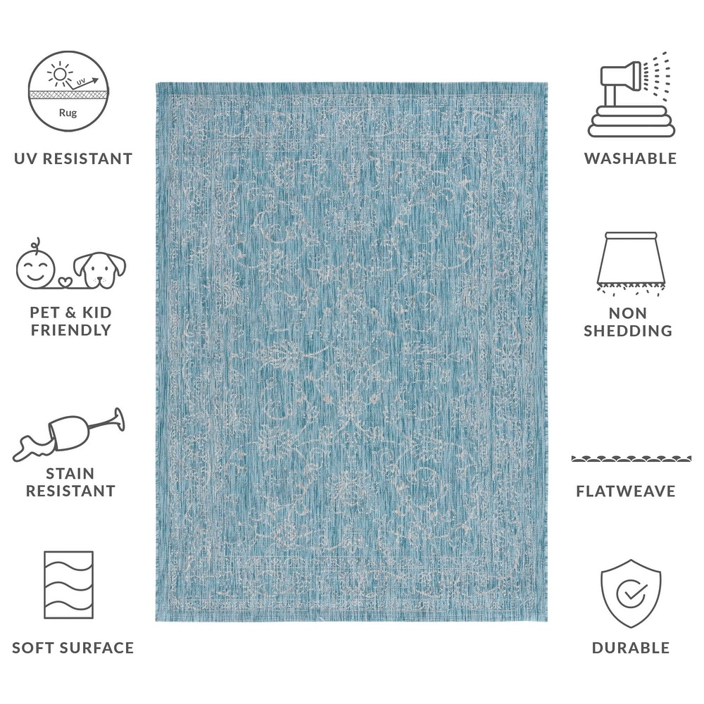 SAFAVIEH Courtyard Hasina Indoor /Outdoor Waterproof Patio Backyard Rug