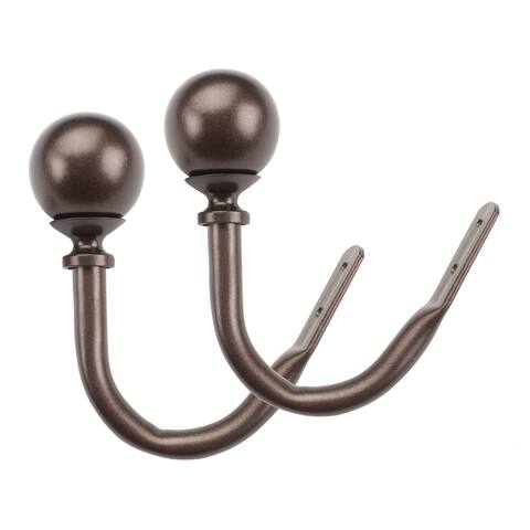 2 Pcs Curtain Holdback for Curtains Wall Mounted Metal Drapery Hook for Door Window Treatment (Round)- By Deco Window