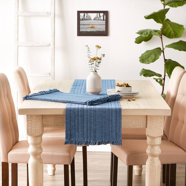 DII Variegated Taupe Fringe Table Runner 13x72
