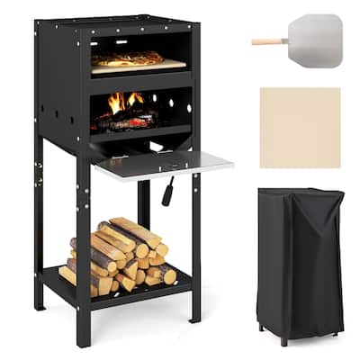 Costway 12" Outdoor Pizza Oven with Ash Tray & Wood Storage Pizza - See Details