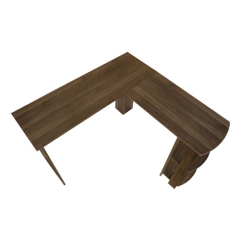 Computer Desk, Home Office, Corner, Storage Shelves