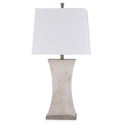 StyleCraft Asher - Linear Embossed Resin Table Lamp