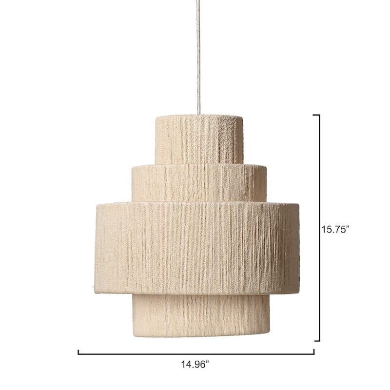 Alden Decor Cambria Cotton Rope 1-Light Pendant
