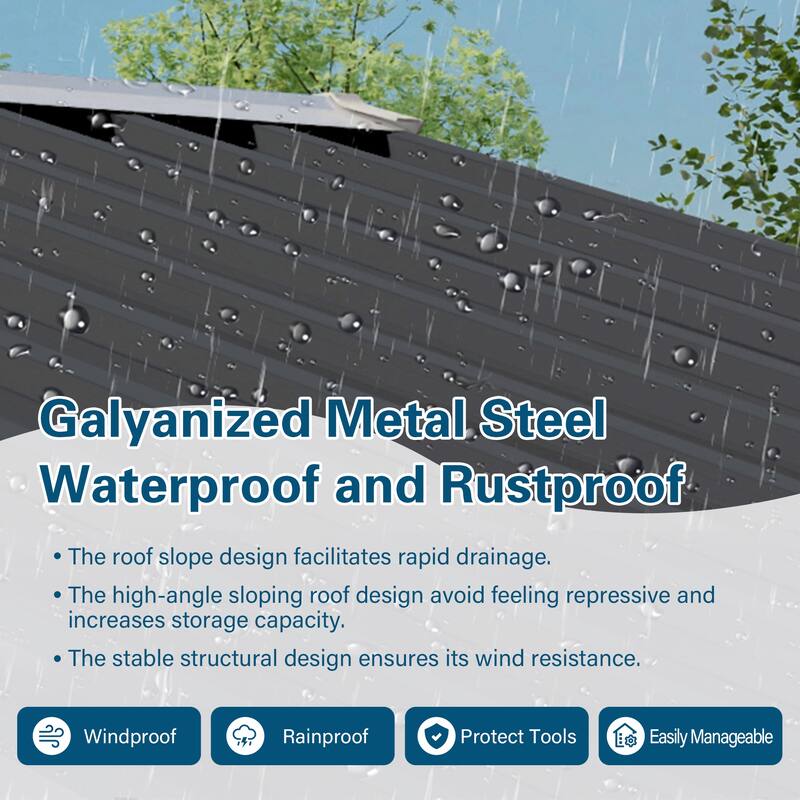 5X3 FT Metal Outdoor Storage Shed,Tool Shed with Pitched RoofWaterproof,Lockable DoorCompact Metal Tool Shed