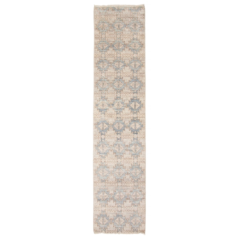 ECARPETGALLERY Hand-knotted Mystique Light Grey Wool Rug - 2' 7" x 11' 11" - Light Grey - 2' 7" x 11' 11" - Runner