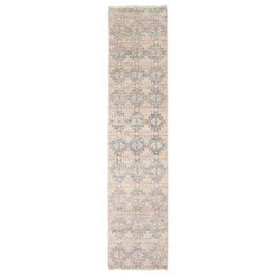 ECARPETGALLERY Hand-knotted Mystique Light Grey Wool Rug - 2' 7" x 11' 11"