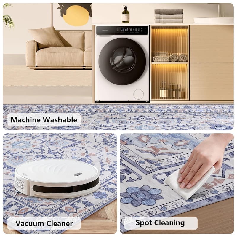 Rossetta 9x12FT Nordic-Style Polyester Carpet, Easy-to-Maintain and Silent - 96''x120'' inch