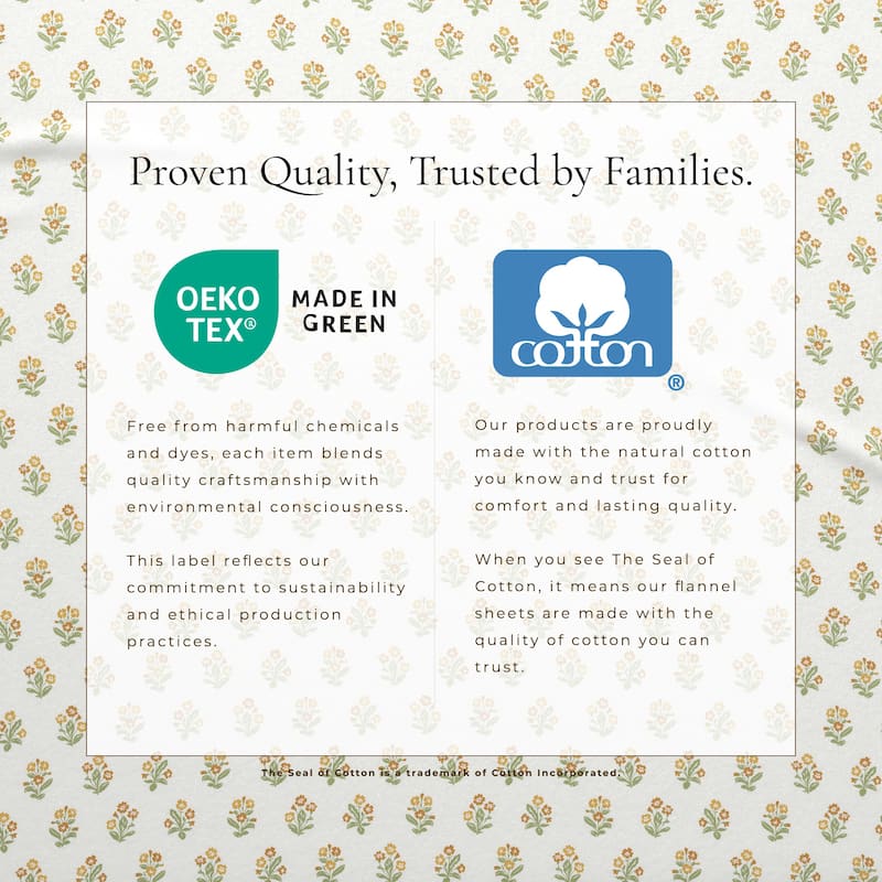 Linery & Co. Ultra-Soft Turkish Cotton Flannel Winter Floral Print Sheet Set