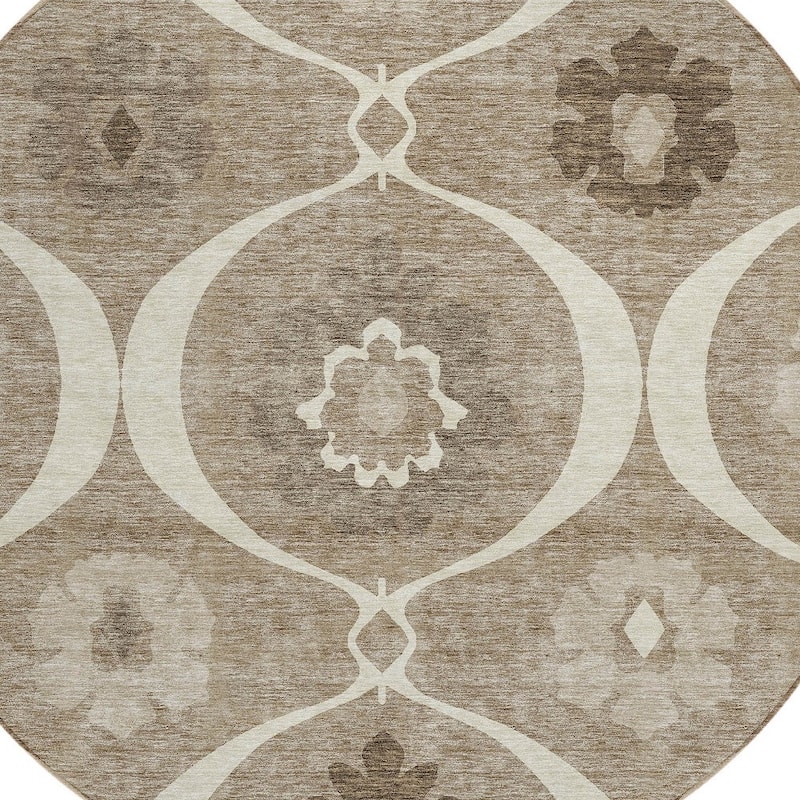 HomeRoots Medallion Transitional Rectangle Outdoor Rug