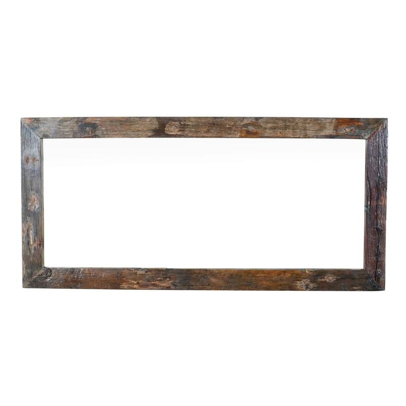 Wooden Plank Rectangular Wall Mirror - 70" - Brown