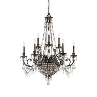 Vanderbilt 12 Light Bronze Chandelier - 34'' W x 42'' H
