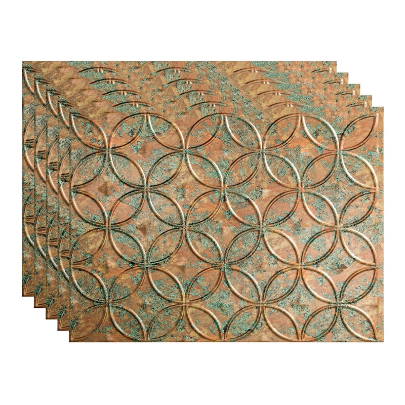FASÄDE Rings Decorative Vinyl Backsplash Panel - 5 Pack - Copper Fantasy