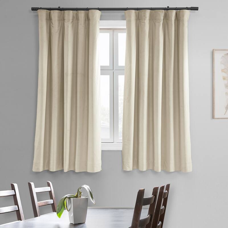Exclusive Fabrics Signature Blackout Velvet Curtain 63 Inches Long (1 Panel) - 50 x 63