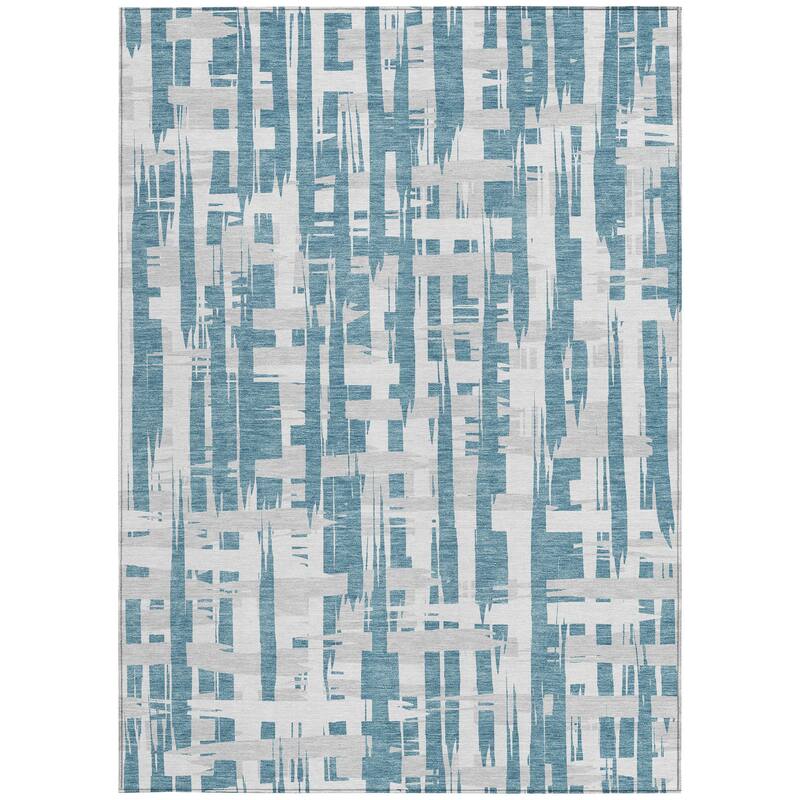 HomeRoots Striped Transitional Rectangle Outdoor Rug
