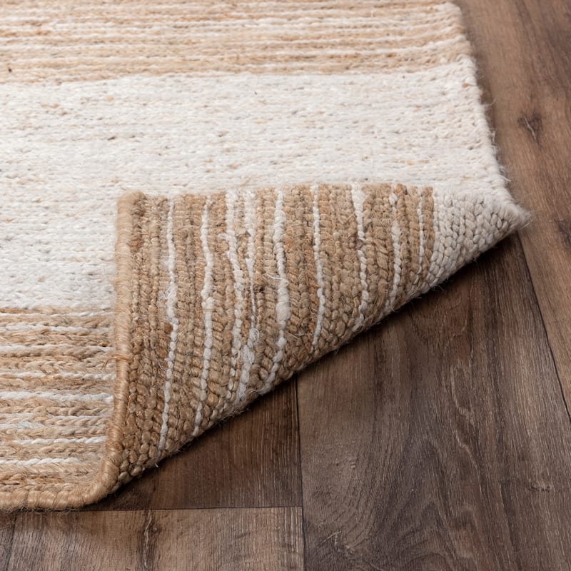 Alora Decor Bali Beige and Natural Tone Hand-woven Dhurrie Jute Rug