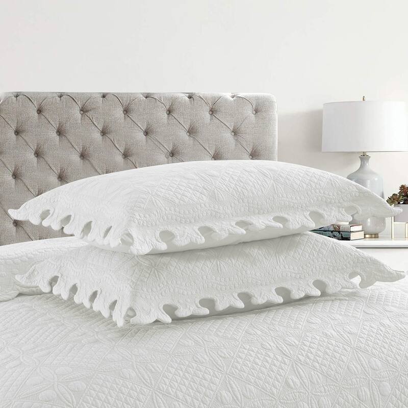 MarCielo 3PCS 100% Cotton Oversized Bedspread Set Coverlet Quilt Set TW