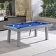 preview thumbnail 2 of 42, Norwalk Indoor/Outdoor 8ft Slate Pool Table Dining Set with 2 Benches & Accessories, Cement Finish