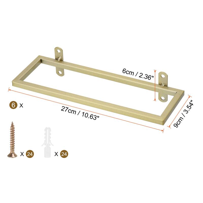Metal Wine Rack Wall Mounted 6 Pcs Hanging Wine Bottle Display Holder, Gold - Gold
