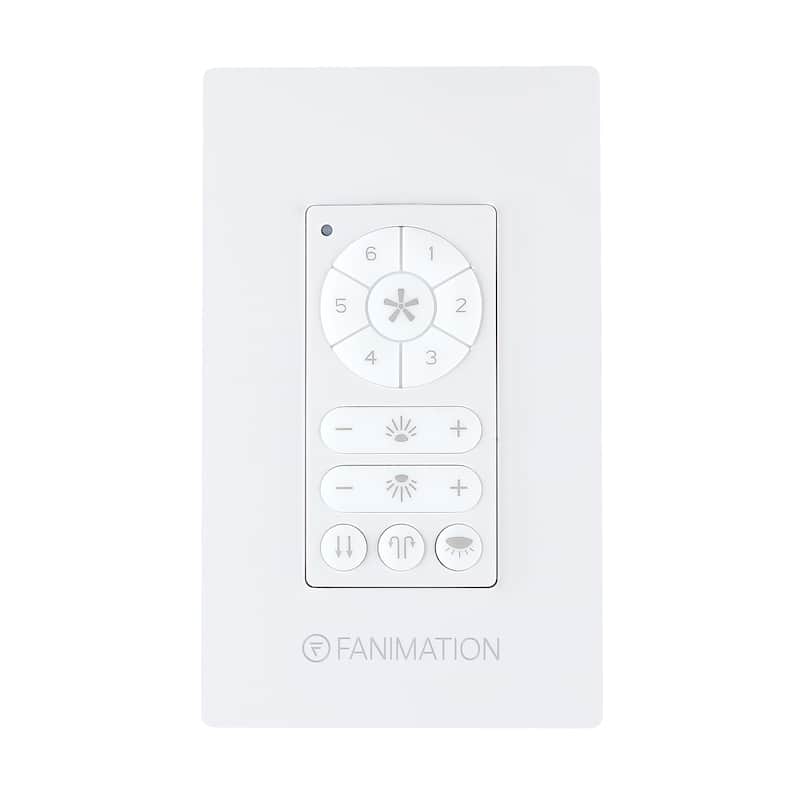 Ceiling Fan Wall Control - 6 Speed DC Motor Fan and Uplight/Downlight - White - White