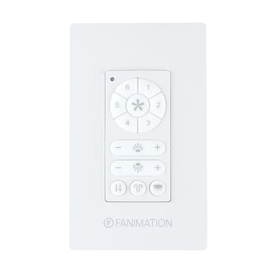 Ceiling Fan Wall Control - 6 Speed DC Motor Fan and Uplight/Downlight - White