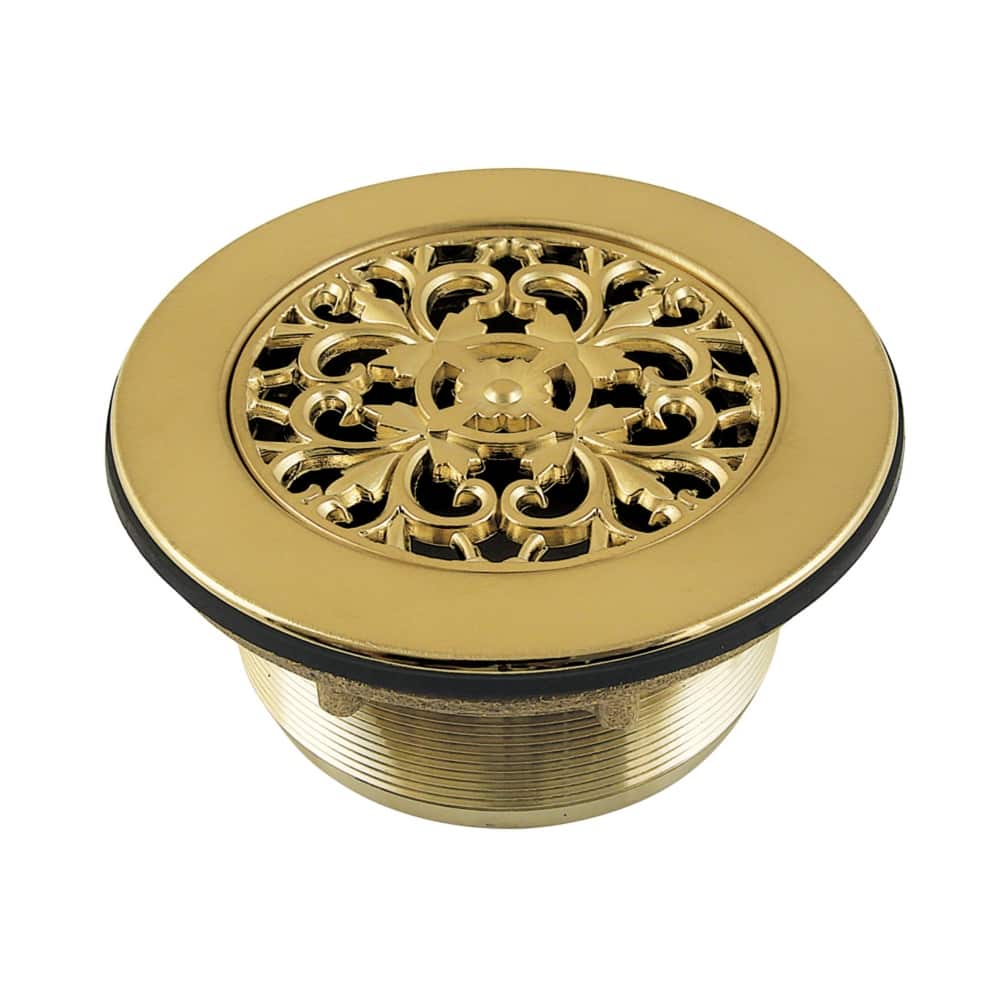 Kingston Brass Watercourse 4-1/4 Inch Round Brass Shower Base Drain