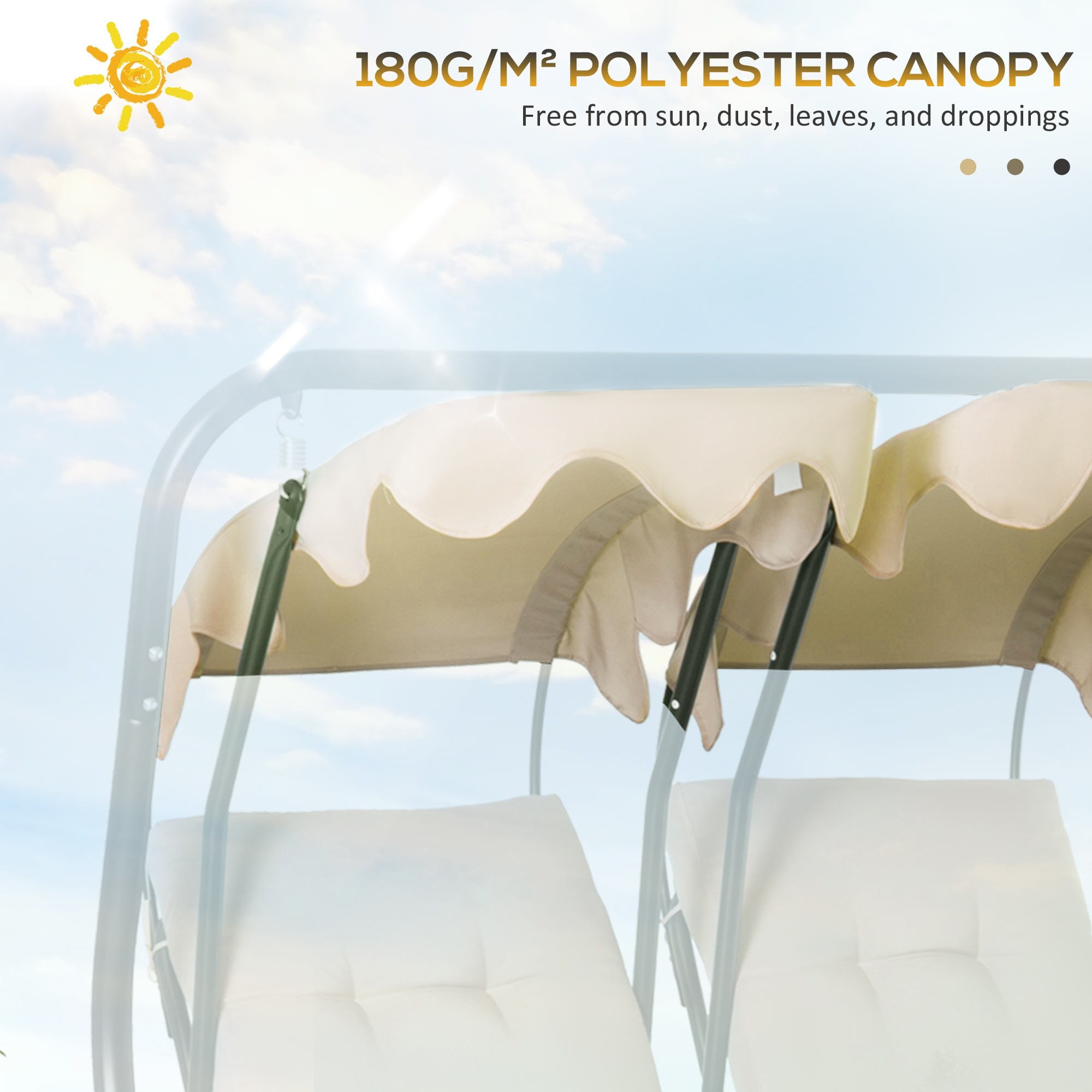 Outsunny 84A 052 Series 2 Seater Swing Canopy Replacement Outdoor Swing Sunshade Top Cover Canopy Only On Sale Bed Bath Beyond 37495697