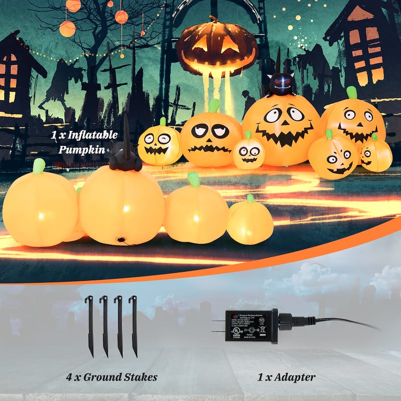 Costway 8FT Long Halloween Inflatable Pumpkins Self Inflating - See Details