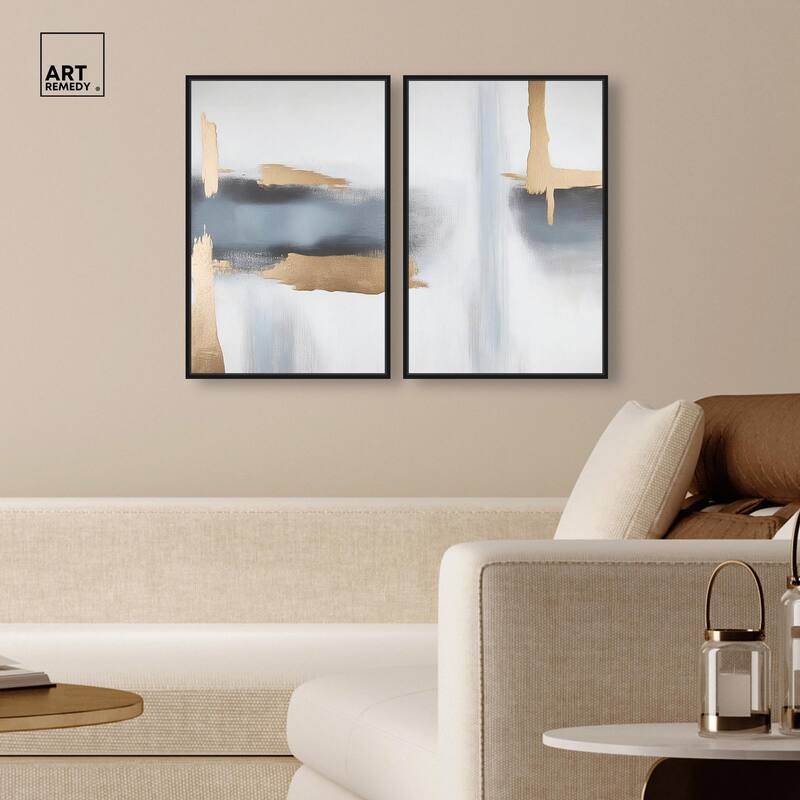 Visual Gold Vortex I Canvas Set of 2 by Art Remedy