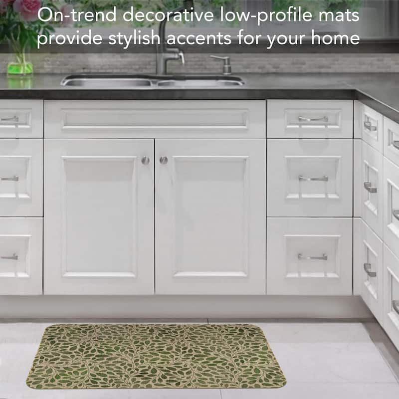 Verde Garden Decorative Indoor/Outdoor Natural Linen Look Floor Mat with Recycled Rubber Back Made in The USA 29.5” x 17.75”