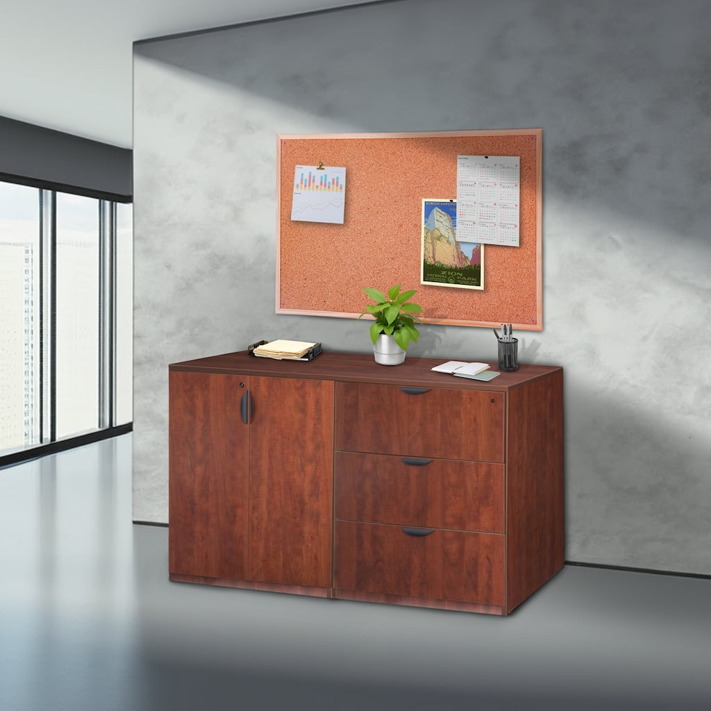 Stand Up Side-to-Side Storage Cabinet with Lateral File Cherry - Multi-Functional Office Storage Solution