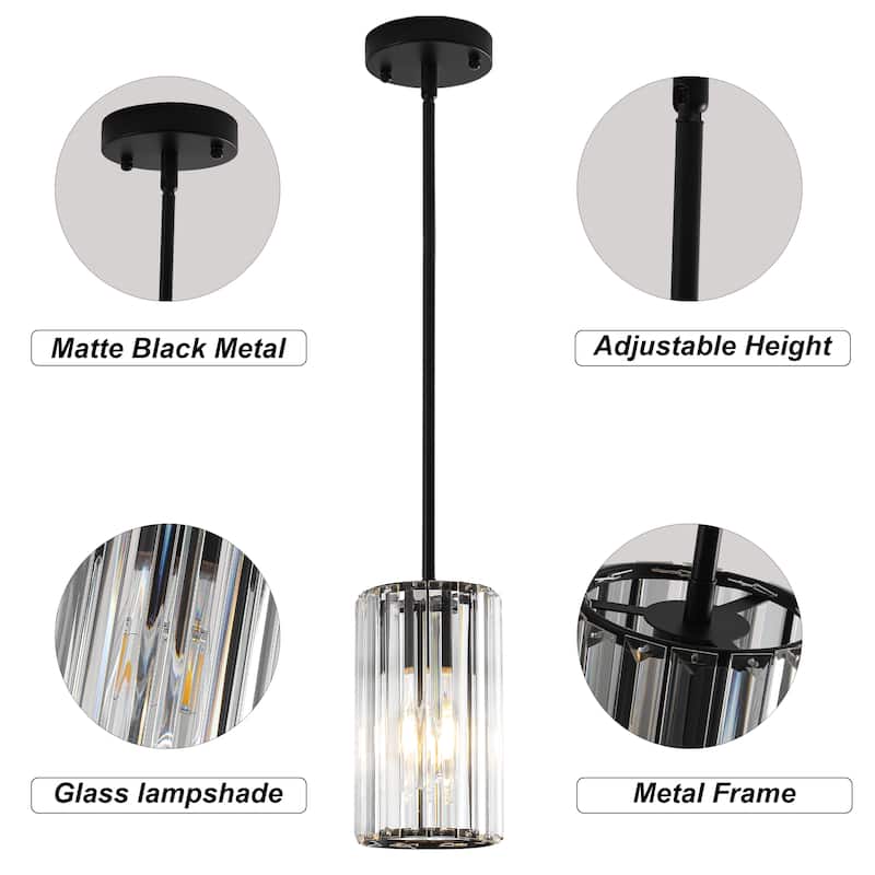 3-Pack Modern Crystal Pendant Lights for Dining Room, Bedroom, Foyer and Hallway